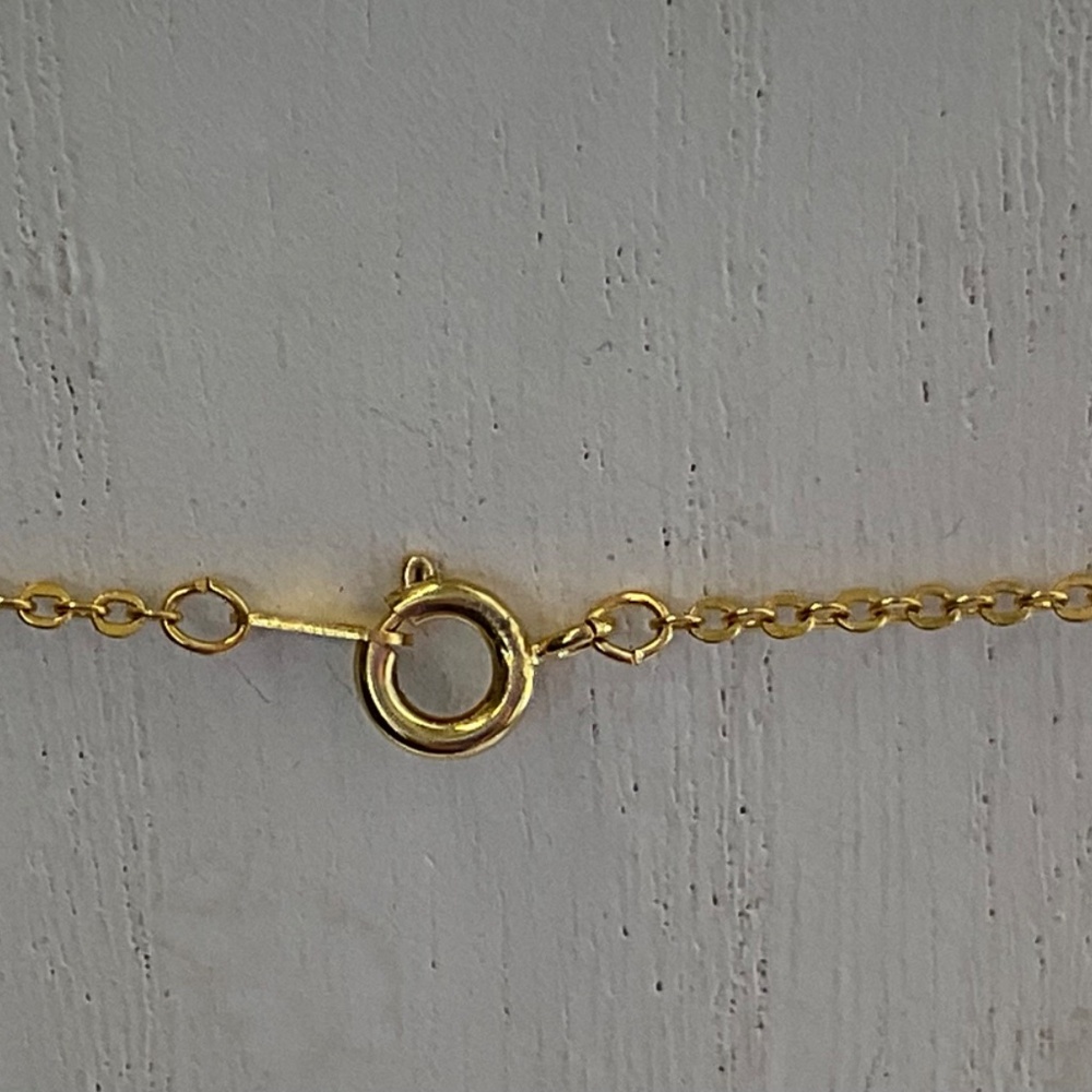 Amethyst pendant necklace dainty gold link chain floral design 18” - Picture 6 of 10